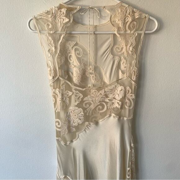 Ulla Johnson Kaia Cowrie Sheer Silk Lace Sleeveless Midi Dress Bride Bridal - Picture 12 of 14